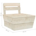 Canapé palette à 3 places de jardin bois d'épicéa imprégné 02_0013288