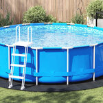 vidaXL Tapis de piscine Noir Ø 428 cm Géotextile en polyester