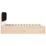 vidaXL Cadre de lit avec tête de lit rembourrée Noir 120 x 190 cm