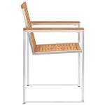 vidaXL Chaises de jardin avec coussins lot de 2 Teck solide et acier