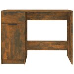 Bureau table poste de travail meuble d'ordinateur informatique étude chêne fumé 100 x 50 x 75 cm bois d'ingénierie brun 02_0023562