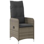 vidaXL Ensemble de salle à manger de jardin 3 pièces avec coussins en poly rotin gris