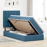 vidaXL Lit avec rangement et matelas Bleu foncé 90 x 200 cm Velours