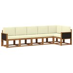 vidaXL Ensemble de canapés d'extérieur 6 pc Naturel et Crème Polyester