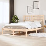 vidaXL Cadre de lit Bois de pin massif 140x190 cm