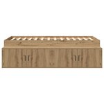 vidaXL Cadre de lit avec rangement chêne artisanal 90 x 200 cm