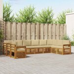 vidaXL Ensemble de canapés d'extérieur 10 pc Naturel et Beige