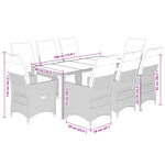 vidaXL Ensemble de bistro de jardin 9 Pièces coussins marron poly rotin