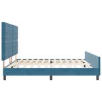 Cadre de lit vidaXL Bleu foncé 200x200 cm Velours