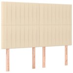 vidaXL Sommier à lattes de lit et matelas et LED Crème 140x200cm Tissu