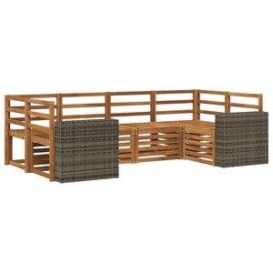 vidaXL Ensemble de canapé d'angle 6 Pièces Naturel Bois d'Acacia Massif