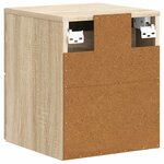 vidaXL Cabinet de chevet mural 2 pc Chêne Sonoma 34 5 x 33 x 40 cm