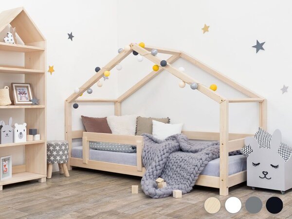 Lit cabane enfant en bois massif Naturel - 120 x 190 cm