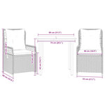 vidaXL Ensemble à manger de jardin et coussins 3 Pièces Beige poly rotin