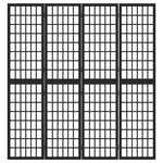vidaXL Cloison de séparation pliable 4 panneaux 160x170 cm Noir