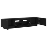 Meuble TV vidaXL avec des lumières LED en chêne noir de 180x35x40 cm en bois d'ingénierie