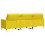 vidaXL Canapé à 3 places Jaune clair 210 cm Tissu