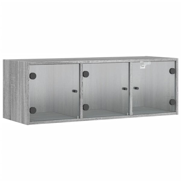 vidaXL Armoire murale avec portes en verre sonoma gris 102x37x35 cm