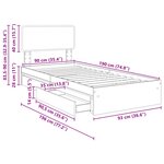 vidaXL Lit de Rangement Chêne brun 90 x 190 cm Bois d'ingénierie