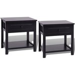 vidaXL Table de chevet 2 Pièces Bois Noir