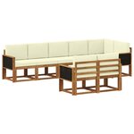 vidaXL Ensemble de canapés d'extérieur 8 pc Naturel et Crème Polyester