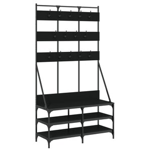 vidaXL Porte-vêtements et rangement des chaussures noir 100x40x184 cm
