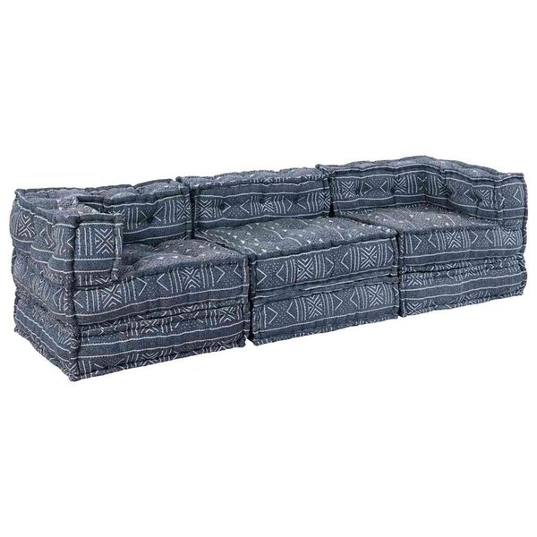 vidaXL Coussin 3 Pièces Bleu 70 x 70 x 54 cm Polyester