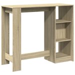 vidaXL Table de bar avec étagère chêne sonoma bois d'ingénierie
