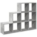 vidaXL Étagère séparatrice de pièce à 3 niveaux gris béton