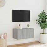 vidaXL Meuble TV mural avec lumières LED sonoma gris 60x35x31 cm