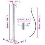 vidaXL Colonne à eau de jardin 60 cm acier inoxydable rond