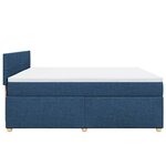 vidaXL Sommier à lattes de lit avec matelas Bleu 200x200 cm Tissu