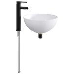 vidaXL Lavabo de salle de bains Noir Mat 35 5 x 35 5 x 14 5 cm métal