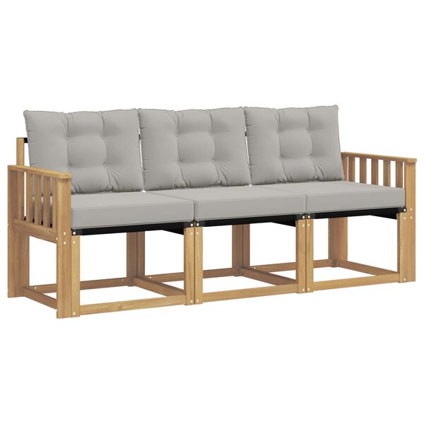 vidaXL Ensemble de canapés d'extérieur 3 pc Blanc et gris clair