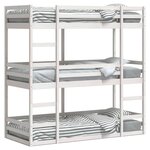 vidaXL Lit superposé triple sans matelas 75x190 cm bois de pin massif