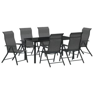 vidaXL Ensemble de salle à manger de jardin 7 pièces Gris Rattan Poly