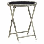 vidaXL Ensemble bistro de jardin 3 Pièces Gris Poly rotin