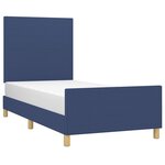 vidaXL Cadre de lit sans matelas bleu 90x190 cm tissu