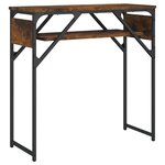 vidaXL Table console avec étagère chêne fumé 75x30x75 cm