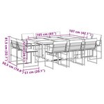 vidaXL Ensemble à manger de jardin avec coussins 11 Pièces noir textilène