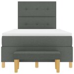 vidaXL Lit Box Spring avec Matelas & Banc Gris Foncé 120x200 cm Tissu