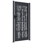 vidaXL Portail de jardin anthracite 105x180 cm acier design de bambou