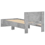 vidaXL Cadre de lit sans matelas avec lumières LED gris béton 90x190cm