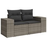 vidaXL Salon de jardin avec coussins 10 Pièces gris résine tressée