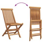 vidaXL Ensemble Bistro de Jardin Pliable 3 Pièces en Bois d'Acacia Massif