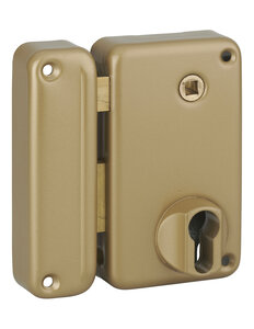 THIRARD - Boitier de serrure verticale en applique double entrée à fouillot pour entrée  droite  axe 45mm  75x130mm  or - THIRARD