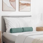 vidaXL Coussins d'accent 2 Pièces Vert Mer Ø 15 x 40 cm