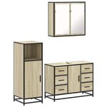 vidaXL Ensemble de meubles de salle de bain 3 Pièces chêne sonoma
