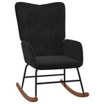 vidaXL Chaise à bascule avec repose-pied Noir Velours