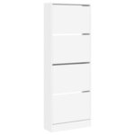 vidaXL Armoire à chaussures blanc 60x21x163 5 cm bois d'ingénierie
